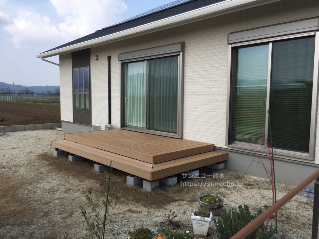 工事実績】ウッドデッキ樹ら楽LIXIL（2間6尺）ステップデッキ